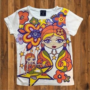 Vintage The Children’s Place Graphic Tee – Flower Power Print (Size ~7/8, M)